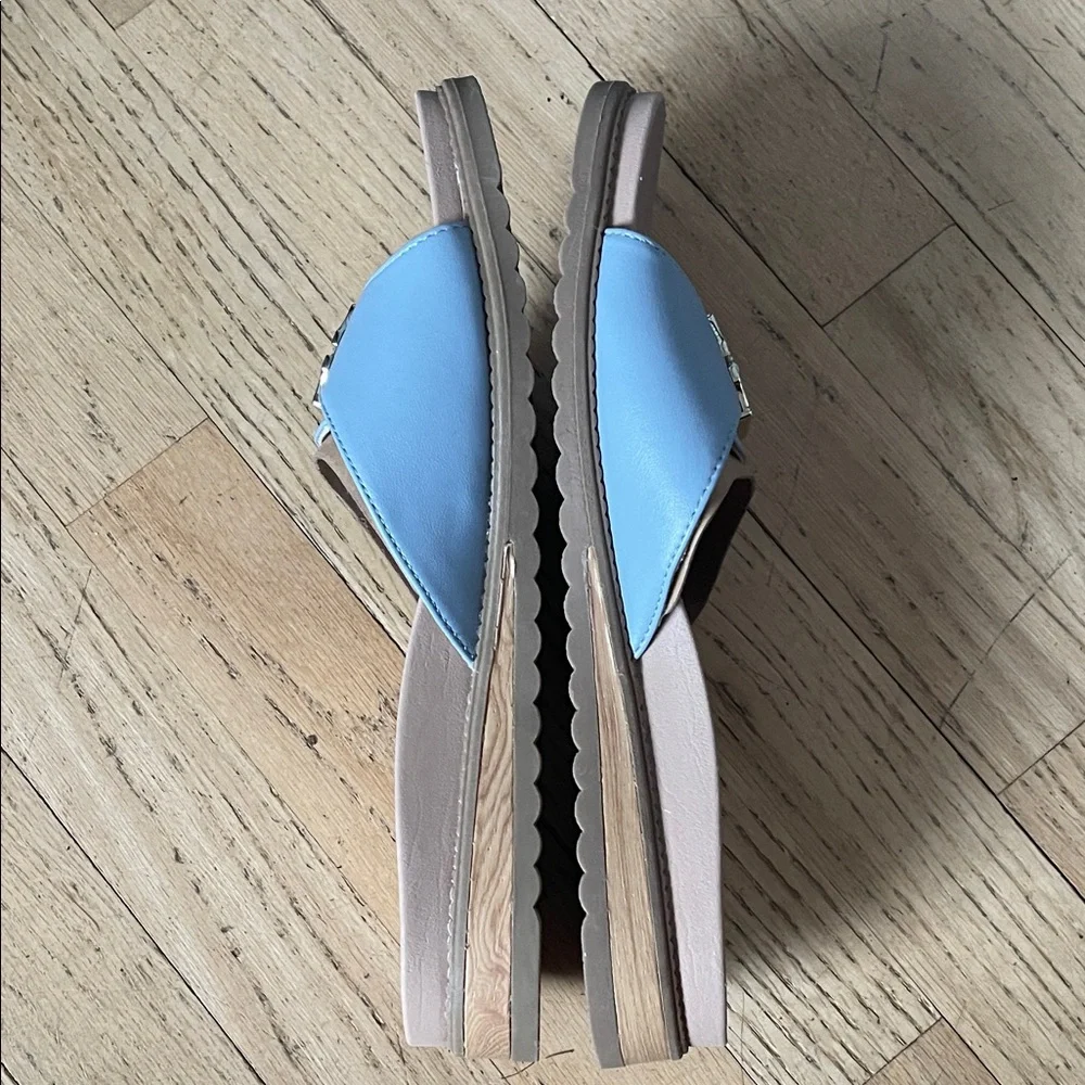 Dr. Scholl's Women's Light Blue and Brown Sandals size 9- brand new - Picture 4 of 5